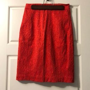 Anthropologie coral/orange pencil skirt
